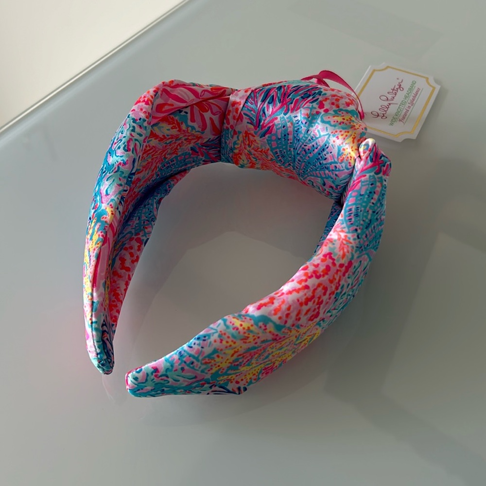 Lilly Pulitzer Pink & Turquoise Patterned Knotted Headband
